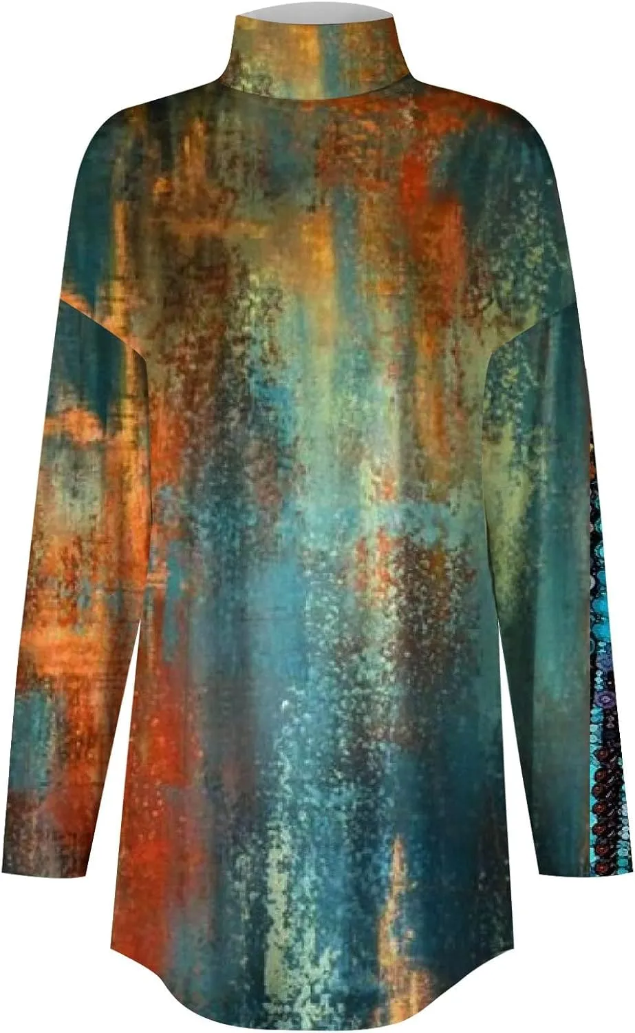 Womens Long Sleeve Tops Printing Long Sleeve T Shirt High Neck Classic Outfits Winter Trendy Cute Pullover Tops