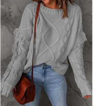 Womens Oversized Fuzzy Knit Sweater Mock Neck Comfy Loose Knitted Pullover Tops Warm Fleece Jumper Tops