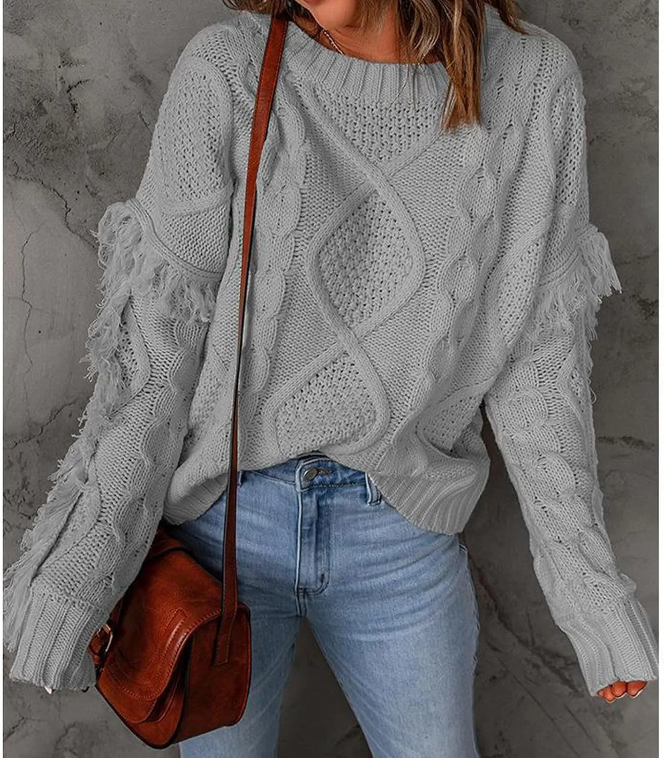 Womens Oversized Fuzzy Knit Sweater Mock Neck Comfy Loose Knitted Pullover Tops Warm Fleece Jumper Tops