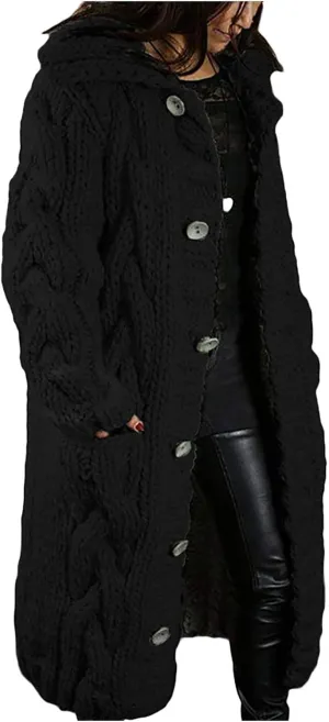 Women's Oversized Sweaters 2023 Knitted Button Loose Women Sleeve Sweater Casual Long Sleeve Crewneck Loose Long