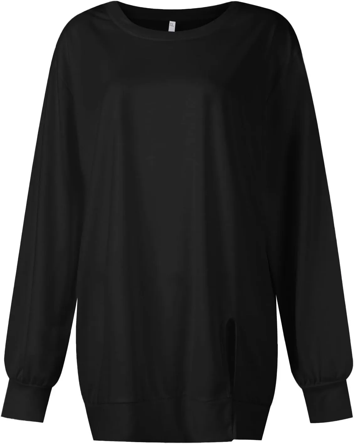 Womens Oversized Sweatshirt Y2k Baggy Side Slit Crewneck Sweatshirts Loose Fit Lightweight Pullover Tops Fall Clothes