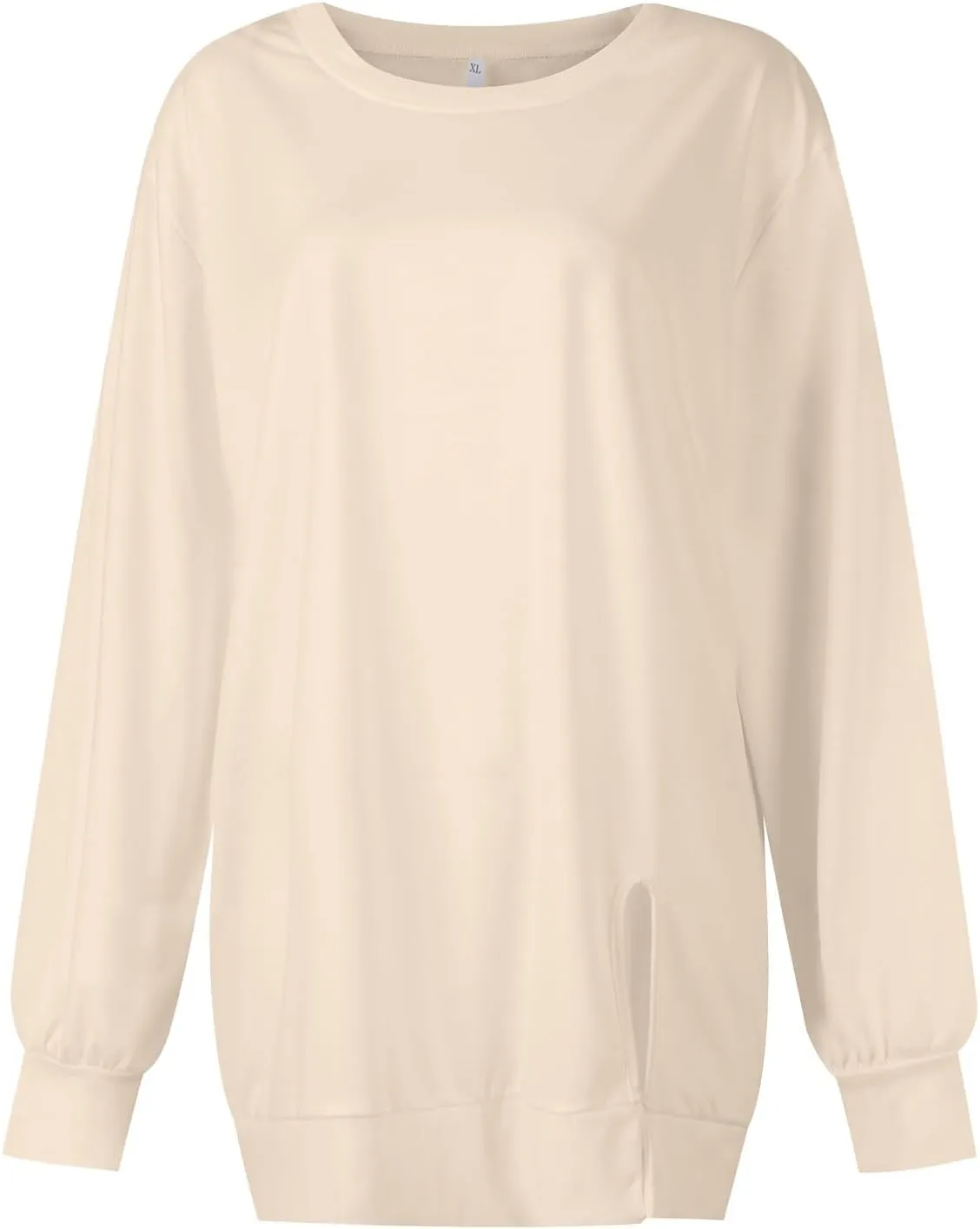 Womens Oversized Sweatshirt Y2k Baggy Side Slit Crewneck Sweatshirts Loose Fit Lightweight Pullover Tops Fall Clothes