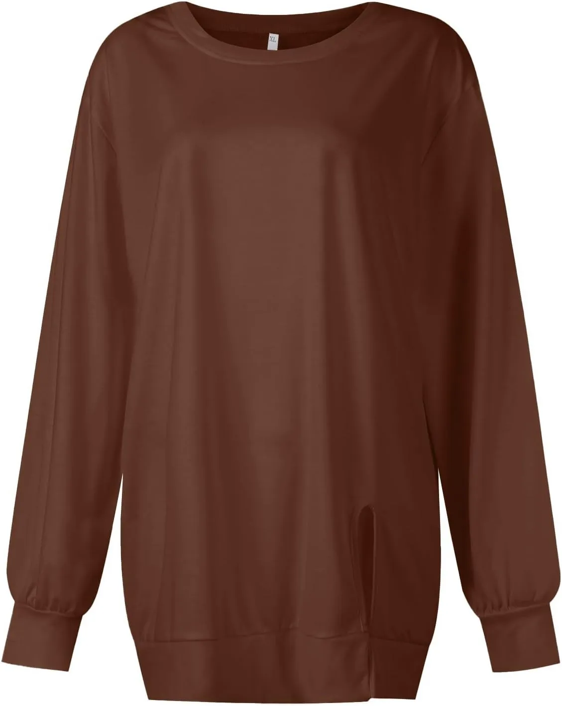 Womens Oversized Sweatshirt Y2k Baggy Side Slit Crewneck Sweatshirts Loose Fit Lightweight Pullover Tops Fall Clothes