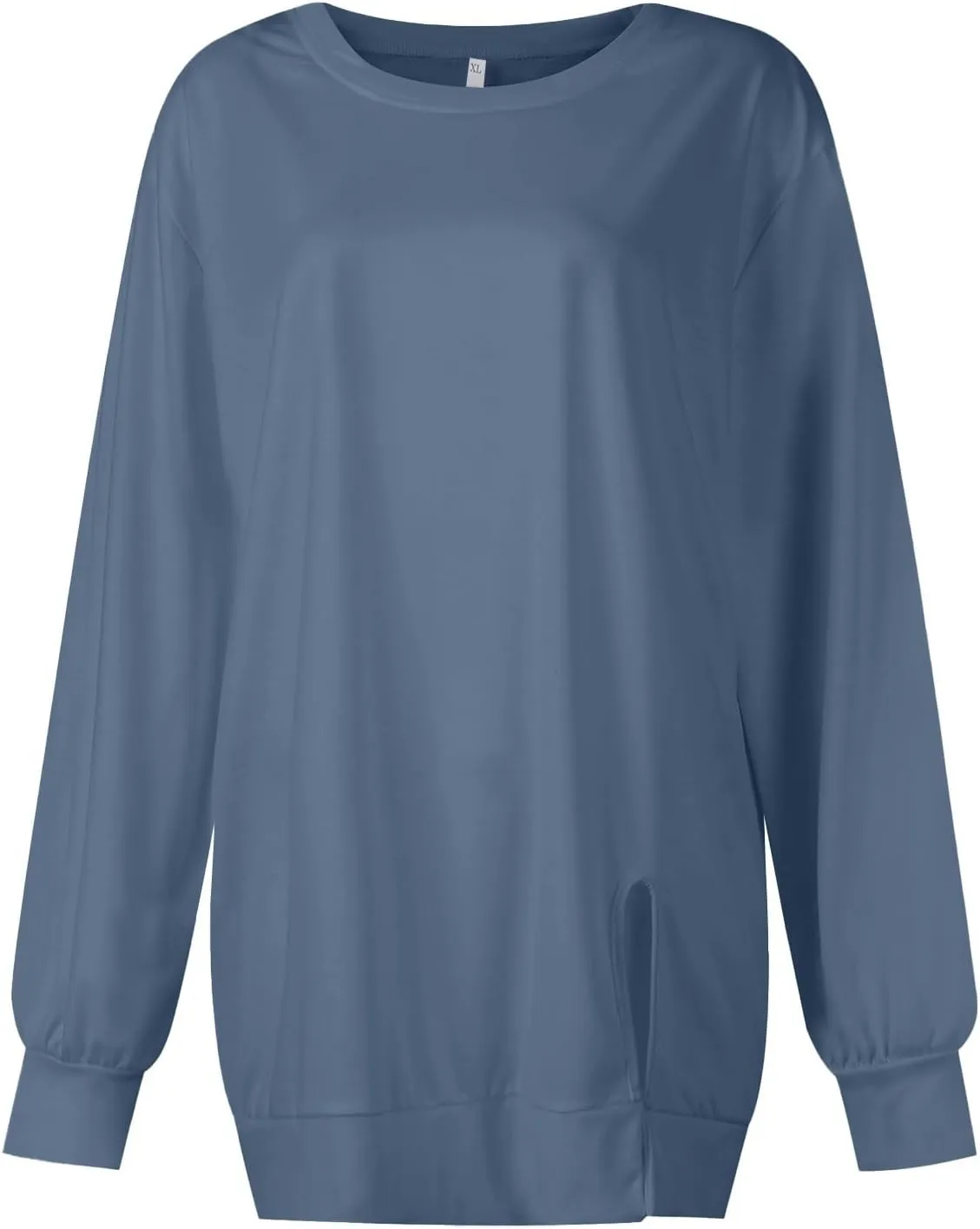 Womens Oversized Sweatshirt Y2k Baggy Side Slit Crewneck Sweatshirts Loose Fit Lightweight Pullover Tops Fall Clothes