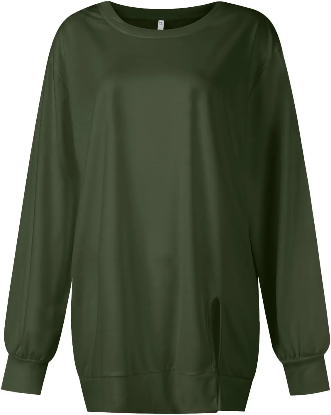 Womens Oversized Sweatshirt Y2k Baggy Side Slit Crewneck Sweatshirts Loose Fit Lightweight Pullover Tops Fall Clothes