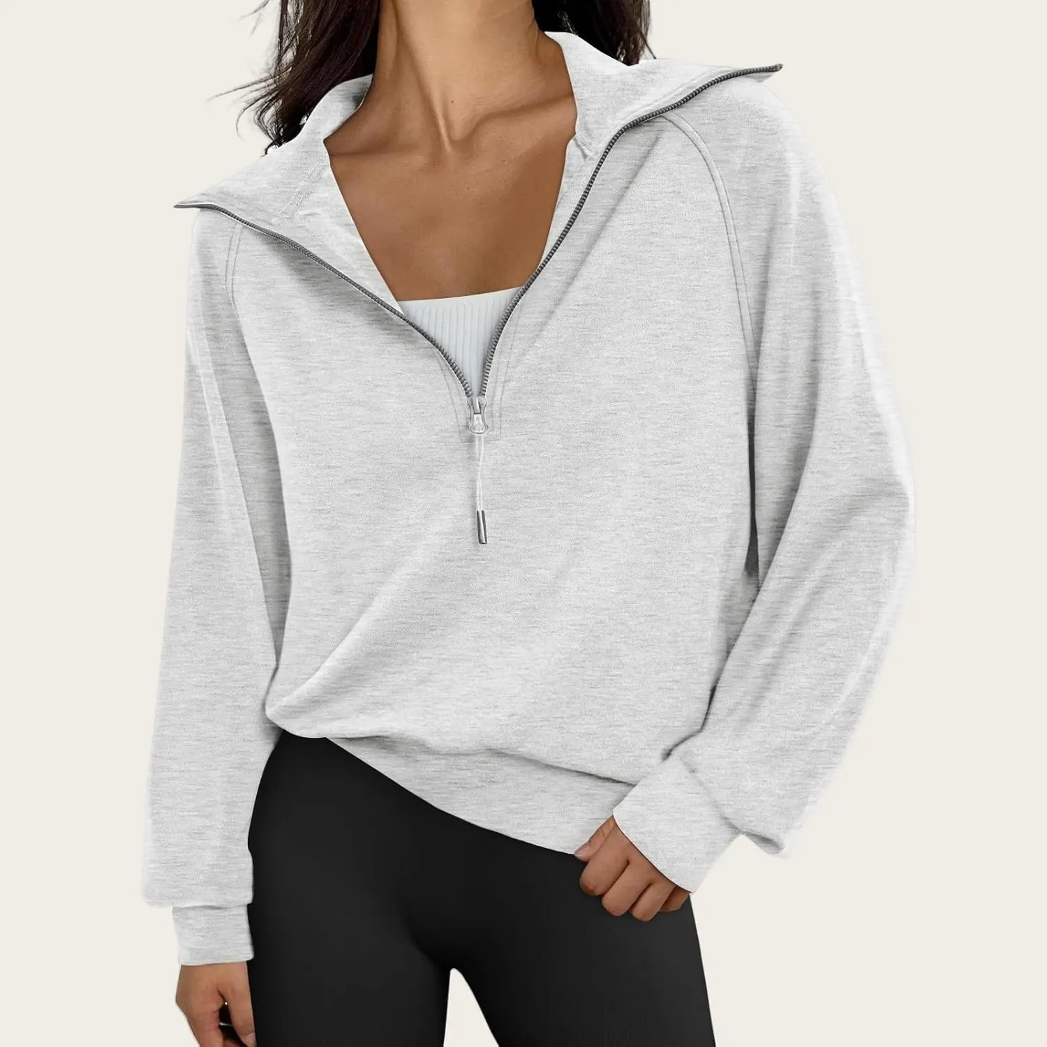 Womens Oversized Sweatshirts Fleece Half Zip Pullover Long Sleeve Teen Girls Fall Y2K Clothes