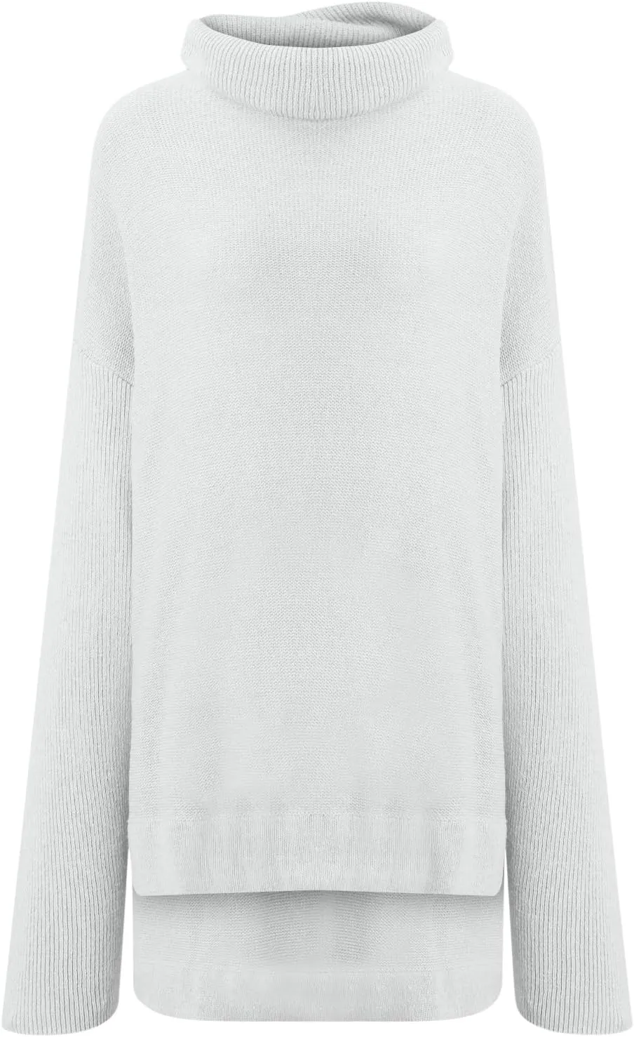 Women's Oversized Turtleneck Batwing Sleeve Split Casual Loose Knit Tunic Pullover Sweater Tops 2024 Fall Outfits