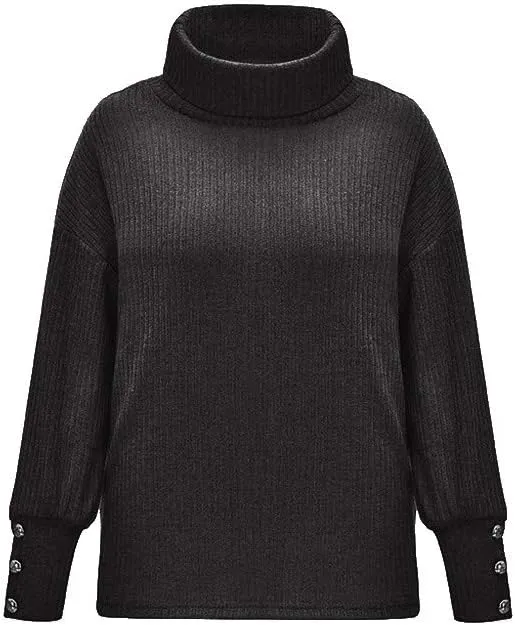 Womens Oversized Turtleneck Chunky Pullover Sweaters Cowl Neck Long Sleeve Winter Slouchy Casual Loose Knit Sweaters