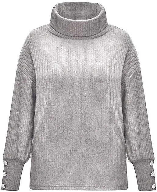 Womens Oversized Turtleneck Chunky Pullover Sweaters Cowl Neck Long Sleeve Winter Slouchy Casual Loose Knit Sweaters