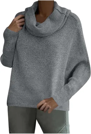 Women's Oversized Turtleneck Pullovers Sweaters Cowl Neck Long Sleeve Fall Winter Slouchy Loose Knit Sweaters