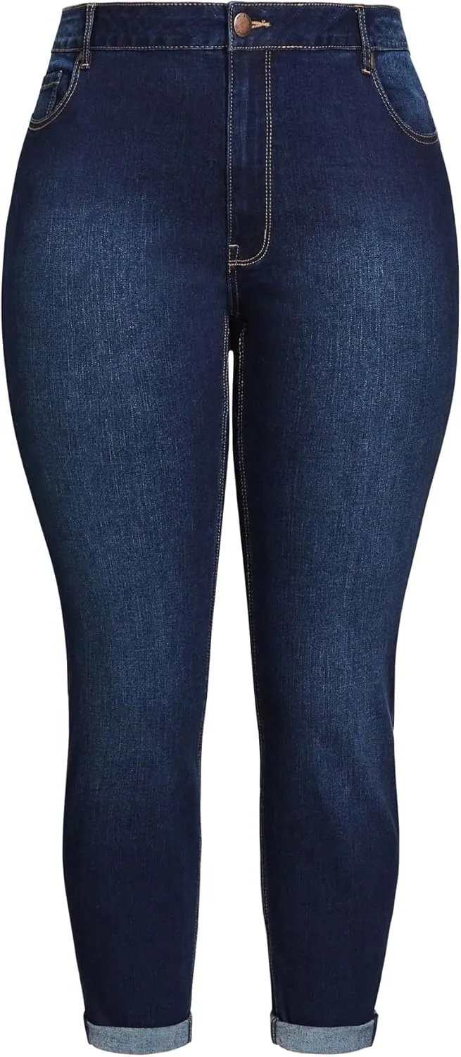 Women's Plus Size Denim Girlfriend Stretch Jean