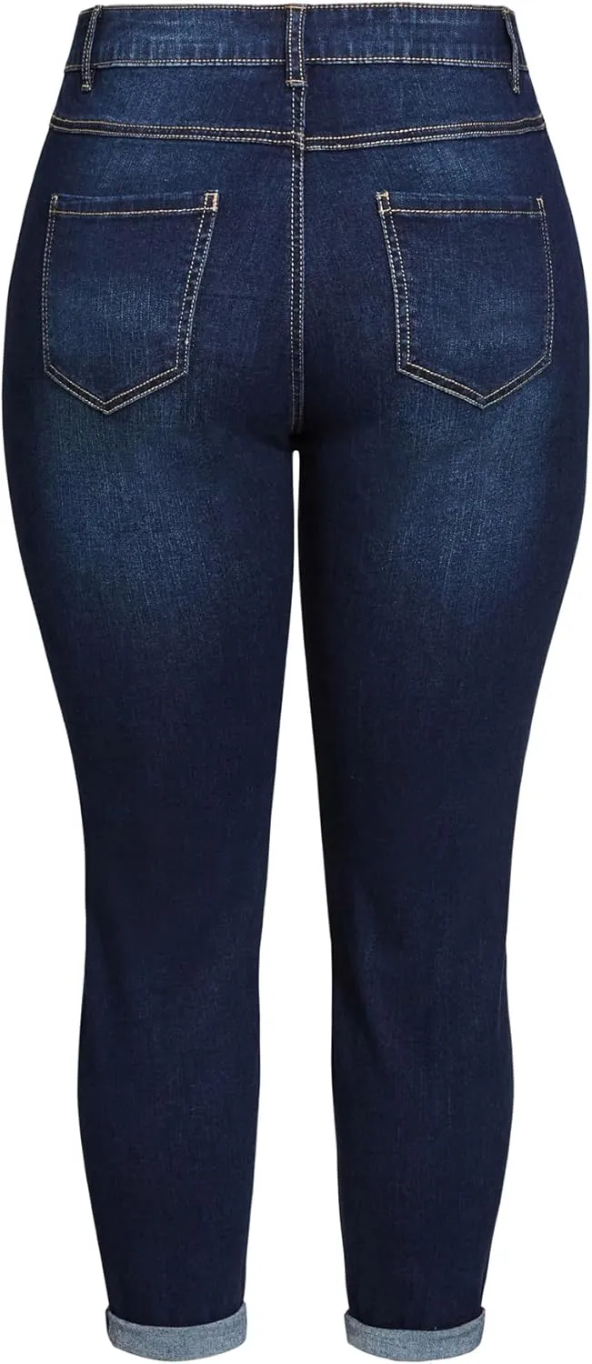 Women's Plus Size Denim Girlfriend Stretch Jean