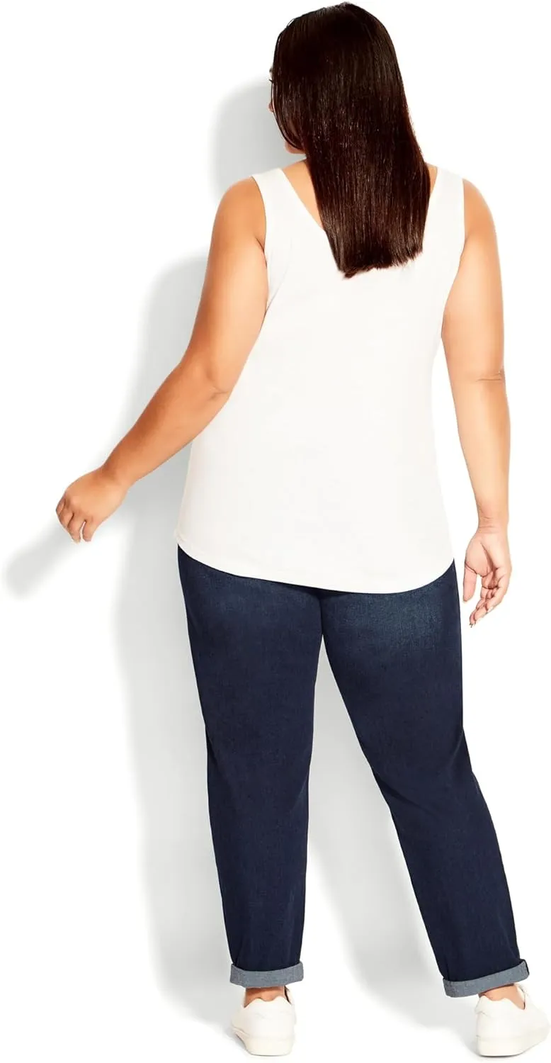 Women's Plus Size Petite Girlfriend Rip Jean