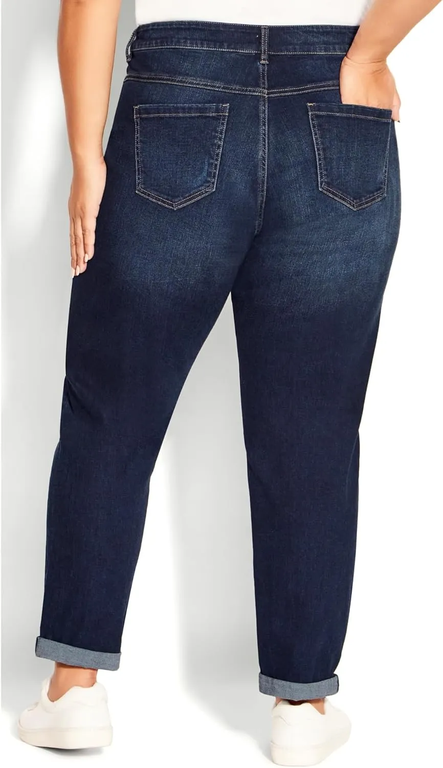 Women's Plus Size Petite Girlfriend Rip Jean