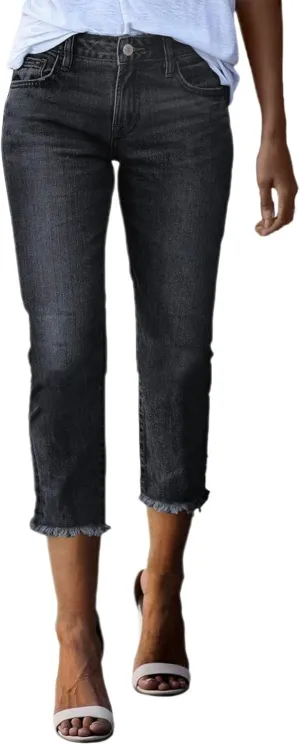 Women's Ripped Destroyed Skinny Jeans & Jeggings Pull-On Elastic Waist Stretch Denim Pants Regular-Plus Size