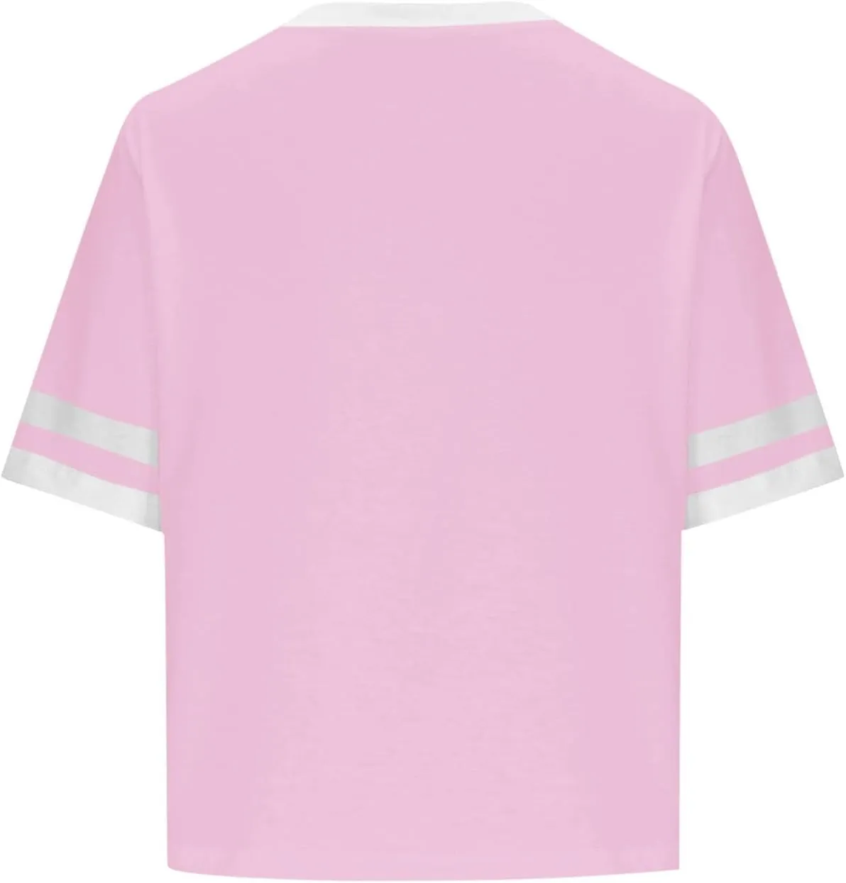 Womens Summer T Shirts Short Sleeve Crew Neck Colorblock Loose Crop Tops Drop-Shoulder Casual Baggy Tees