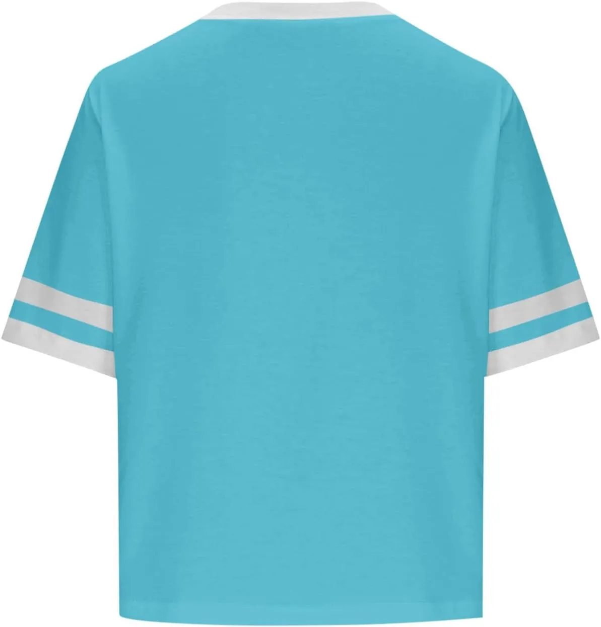Womens Summer T Shirts Short Sleeve Crew Neck Colorblock Loose Crop Tops Drop-Shoulder Casual Baggy Tees