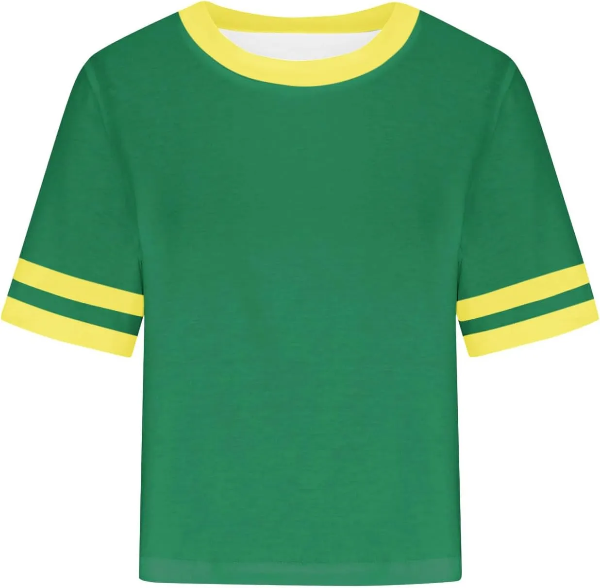 Womens Summer T Shirts Short Sleeve Crew Neck Colorblock Loose Crop Tops Drop-Shoulder Casual Baggy Tees