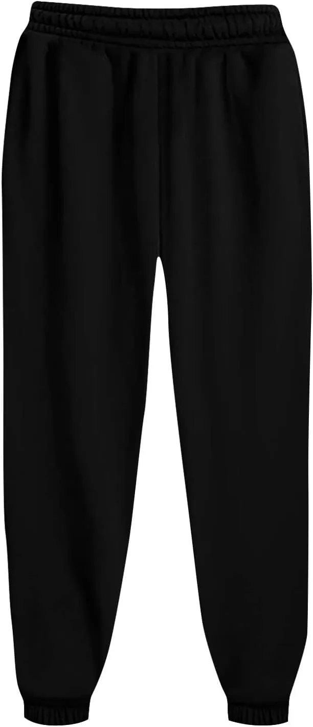 Womens Sweatpants Baggy Fleece Lined Jogger Pants High Waisted Lounge Trousers Cinch Bottom Joggers with Pockets