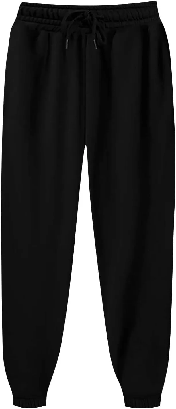 Womens Sweatpants Baggy Fleece Lined Jogger Pants High Waisted Lounge Trousers Cinch Bottom Joggers with Pockets