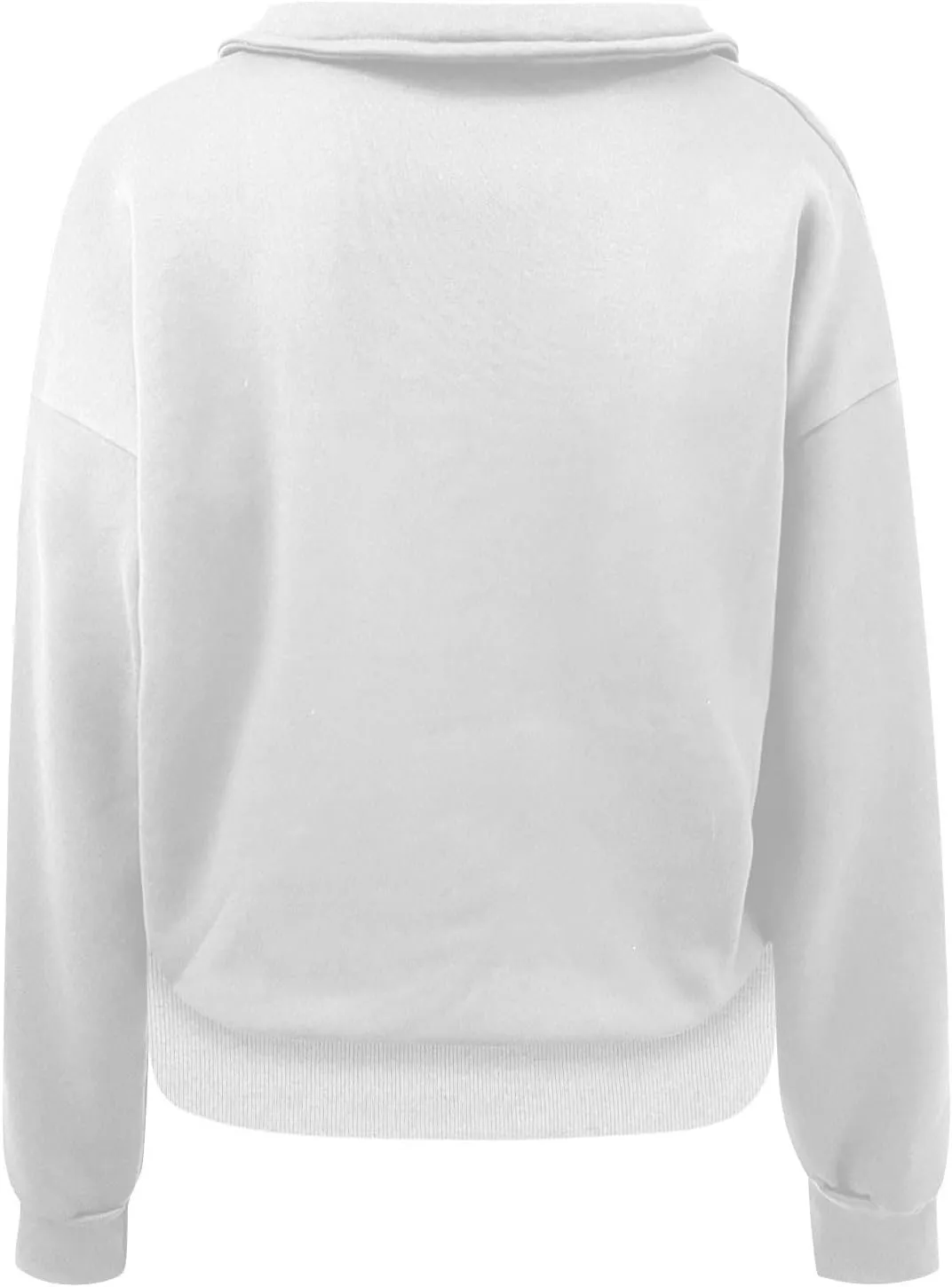 Womens Sweatshirt Cropped Half Zip Pullover Tops Solid Color Lapel Neck Sweatshirs Fleece Fashion Fall Outfits 2024