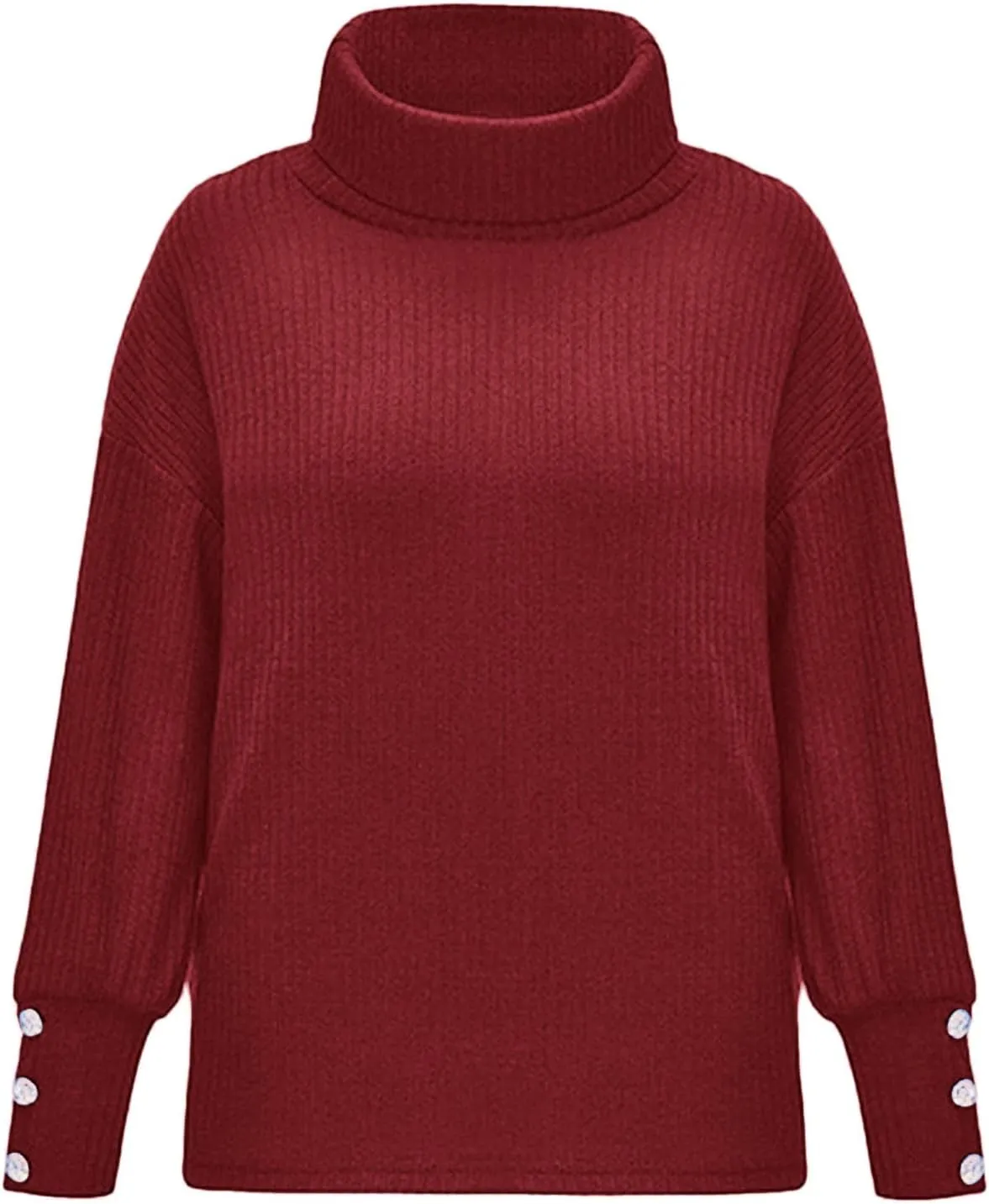 Womens Turtleneck Chunky Pullover Oversized Sweaters Cowl Neck Long Sleeve Winter Slouchy Loose Knit Sweaters Trendy