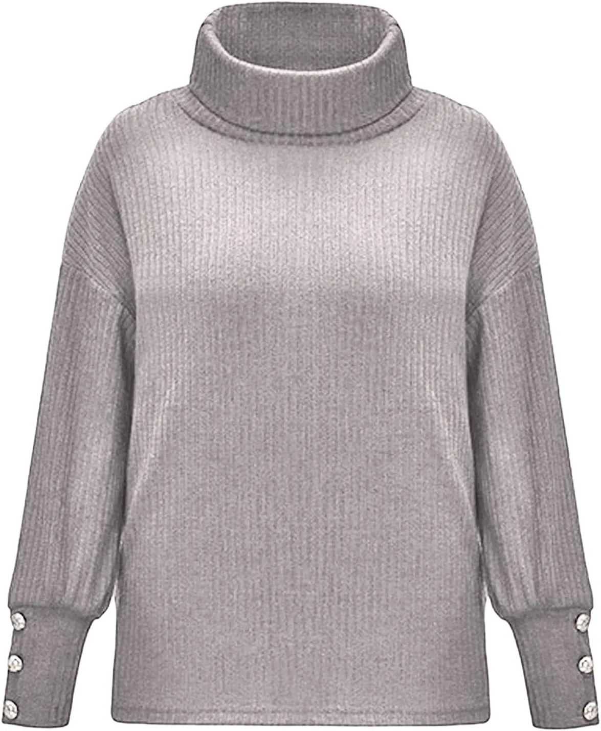 Womens Turtleneck Chunky Pullover Oversized Sweaters Cowl Neck Long Sleeve Winter Slouchy Loose Knit Sweaters Trendy