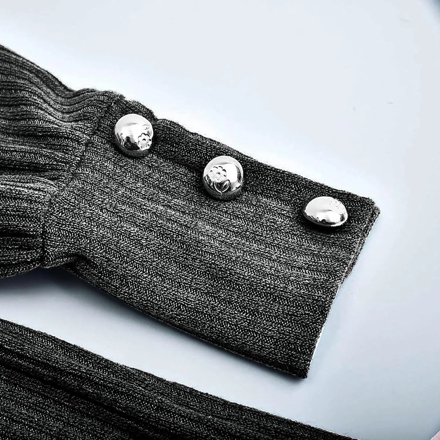 Women's Turtleneck Oversized Sweaters Long Sleeve Pullover Loose Knit Jumper Striped Print Button Jumper Tops