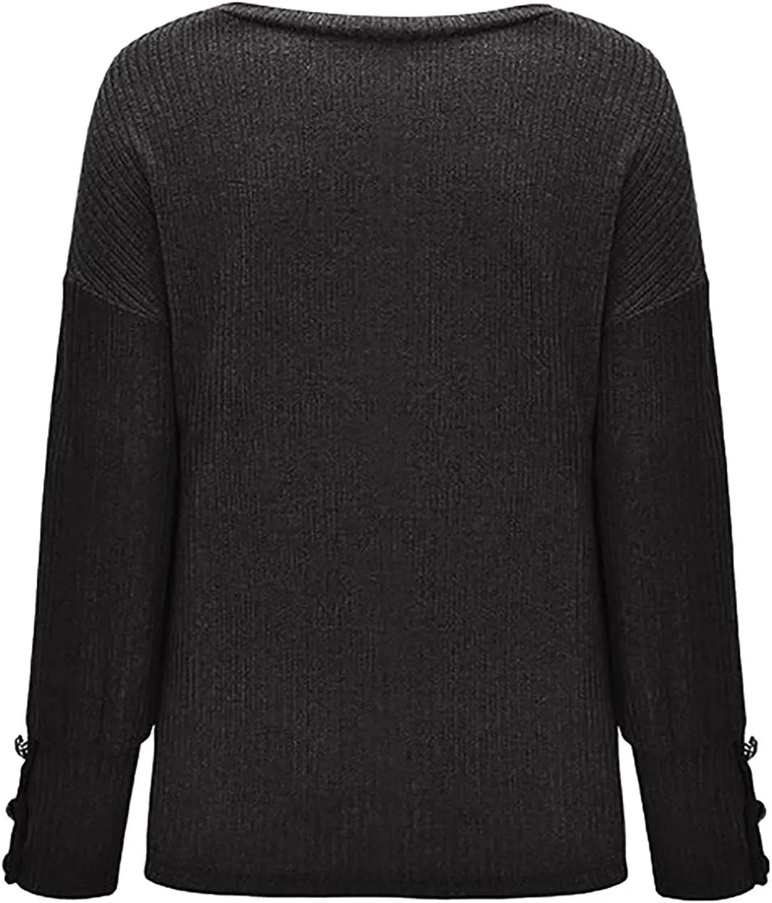 Women's Turtleneck Oversized Sweaters Long Sleeve Pullover Loose Knit Jumper Striped Print Button Jumper Tops