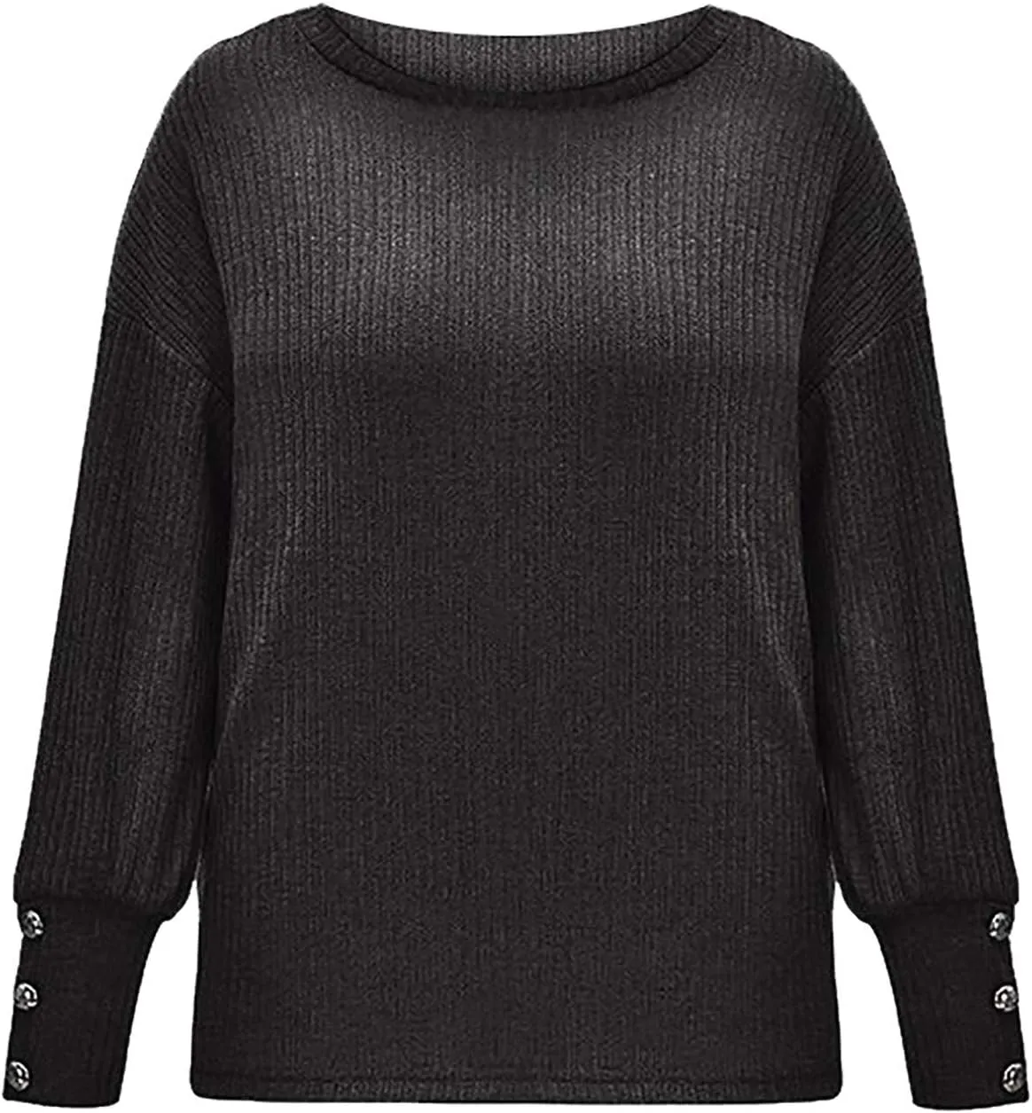 Women's Turtleneck Oversized Sweaters Long Sleeve Pullover Loose Knit Jumper Striped Print Button Jumper Tops