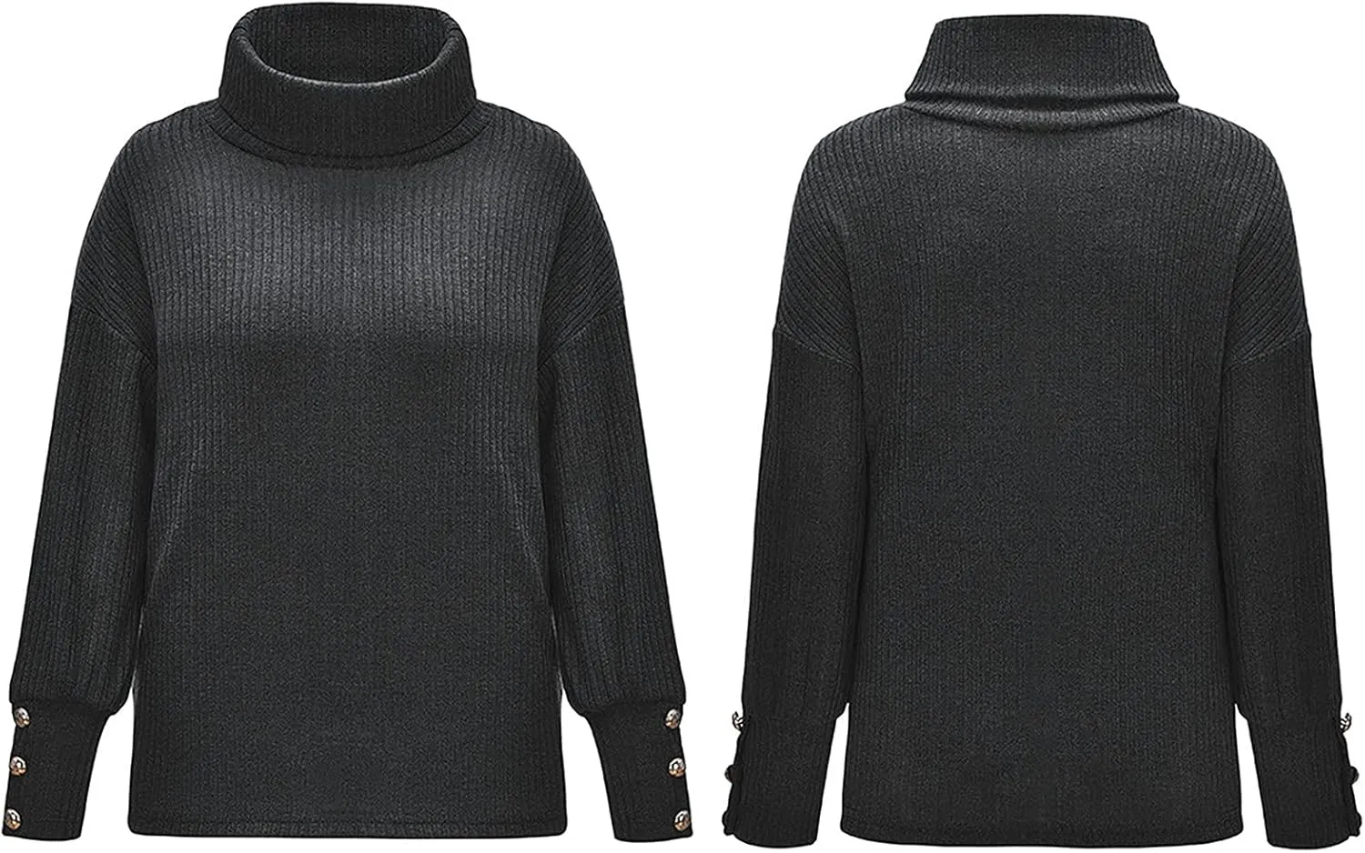 Women's Turtleneck Sweaters Chunky Oversized Pullover Cowl Neck Long Sleeve Trendy Winter Slouchy Loose Knit Sweaters