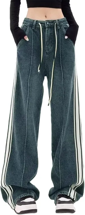 Womens Wide Leg Boyfriends Jeans High Waist Loose Distressed Denim Pants Suitable for All Leg Types All Kinds of People