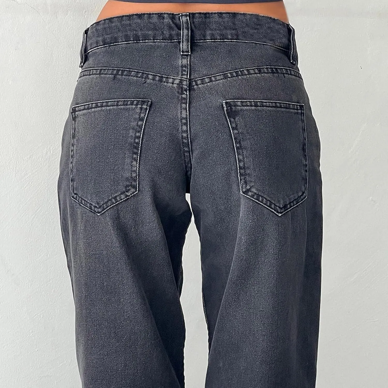 Women's Wide Leg Jeans Loose Trouser Jeans High Waisted Straight Leg Stretch Denim Pants Casual Trendy Denim Pants