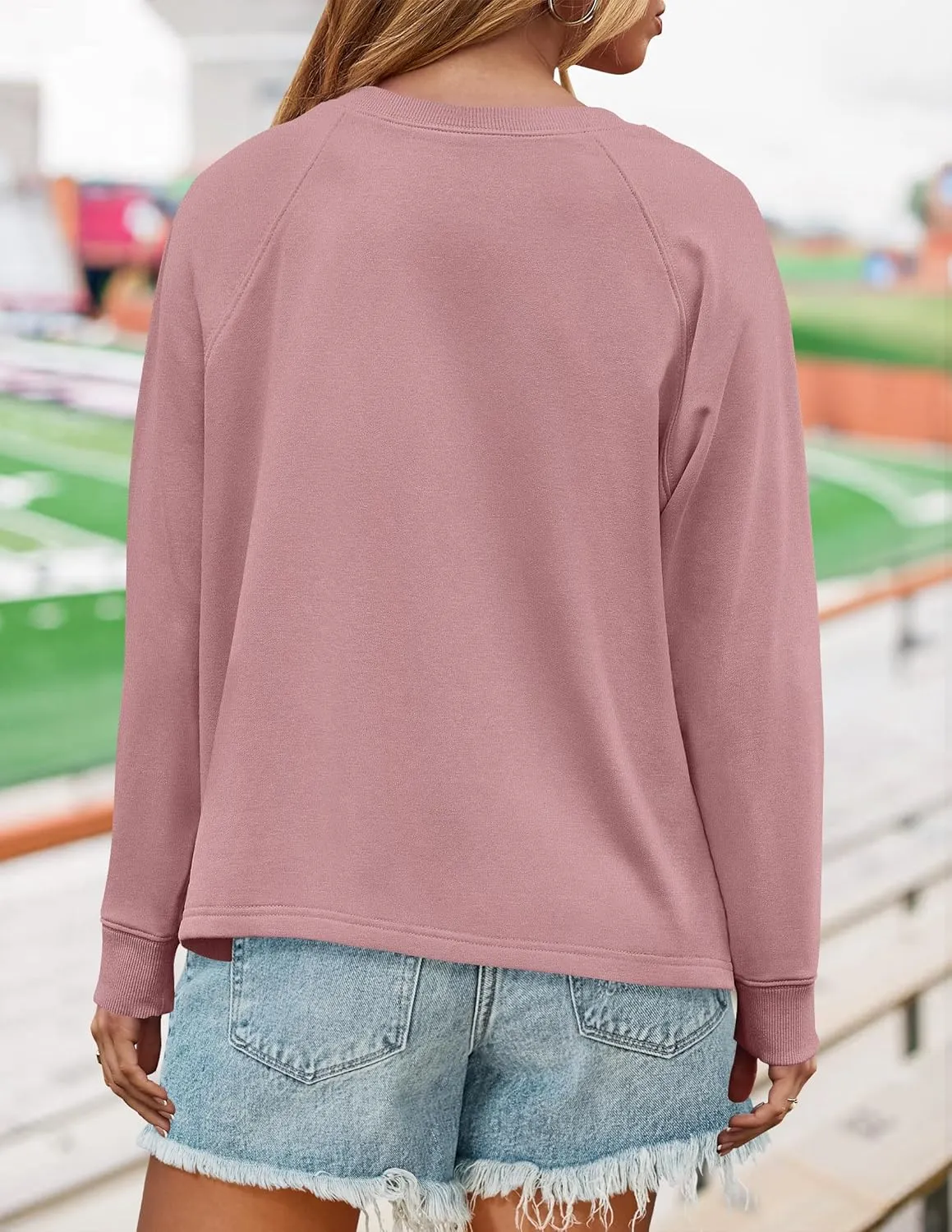 ZESICA Womens Causal Long Sleeve Lightweight Sweatshirts Crewneck Side Slit Loose Shirts Basic Fall Tops