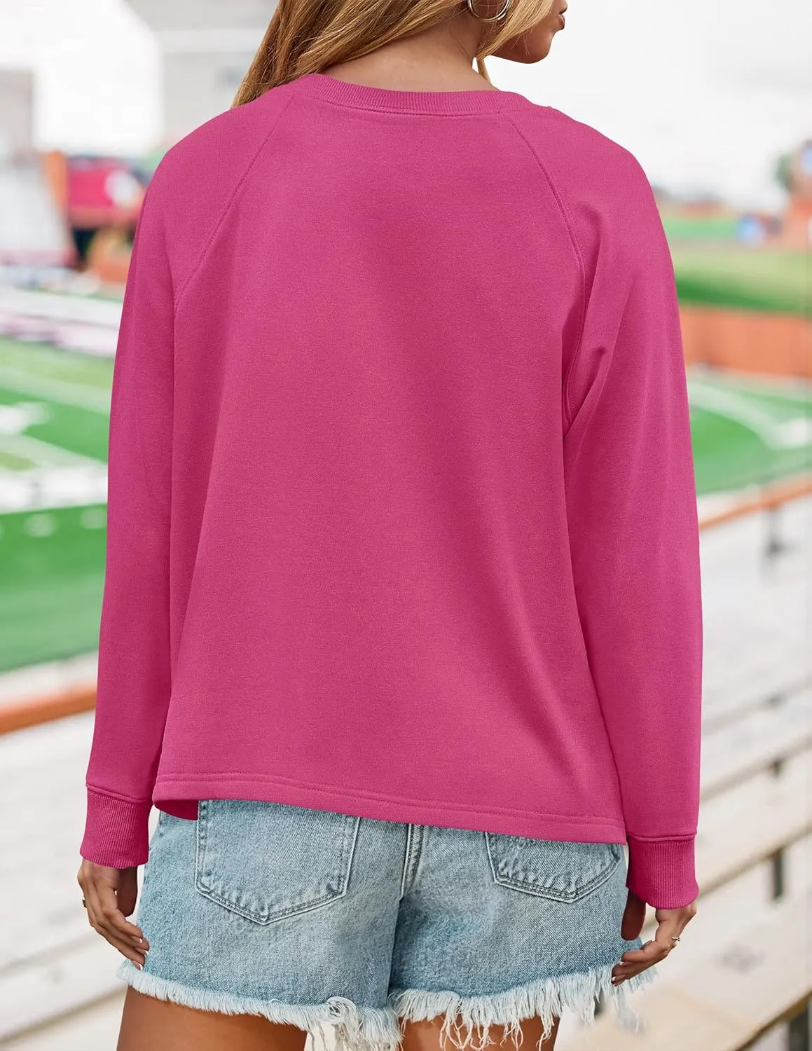 ZESICA Womens Causal Long Sleeve Lightweight Sweatshirts Crewneck Side Slit Loose Shirts Basic Fall Tops