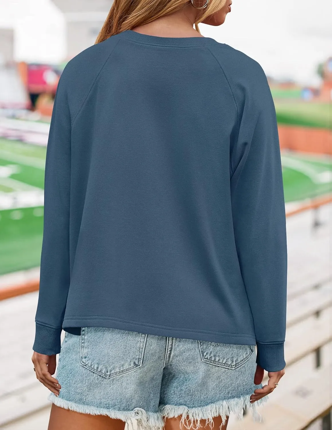 ZESICA Womens Causal Long Sleeve Lightweight Sweatshirts Crewneck Side Slit Loose Shirts Basic Fall Tops