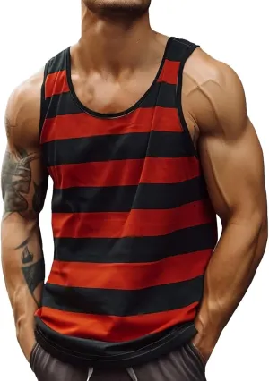 ZYXTIM Men's Colorblock Muscle Tank Tops Oversize Baggy Loose GMY Shirts Plus Size Casual Holiday Vacation Beach Summer Shirt